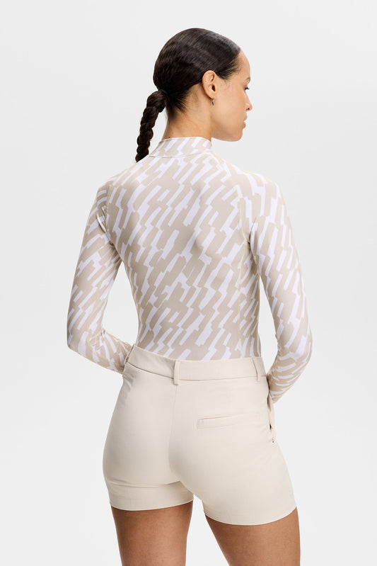 Ella Print Compression Top / Oak Island Fossil M