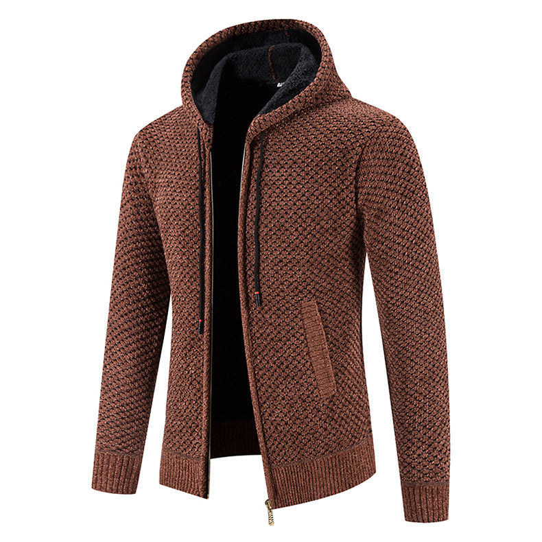 Men's Ribbed Knit Warm Cardigan Sweater