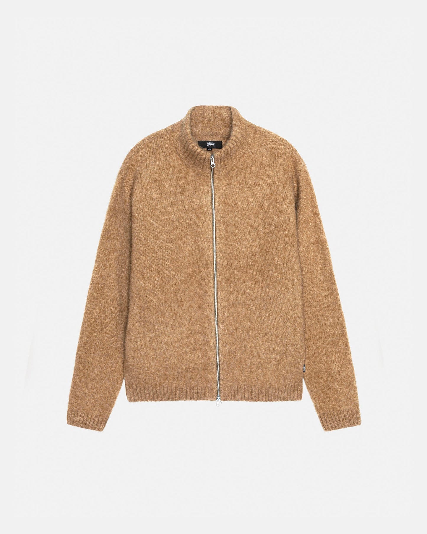 PULL EN LAINE MÉRINOS BROSSÉE À FERMETURE ÉCLAIR INTÉGRALE