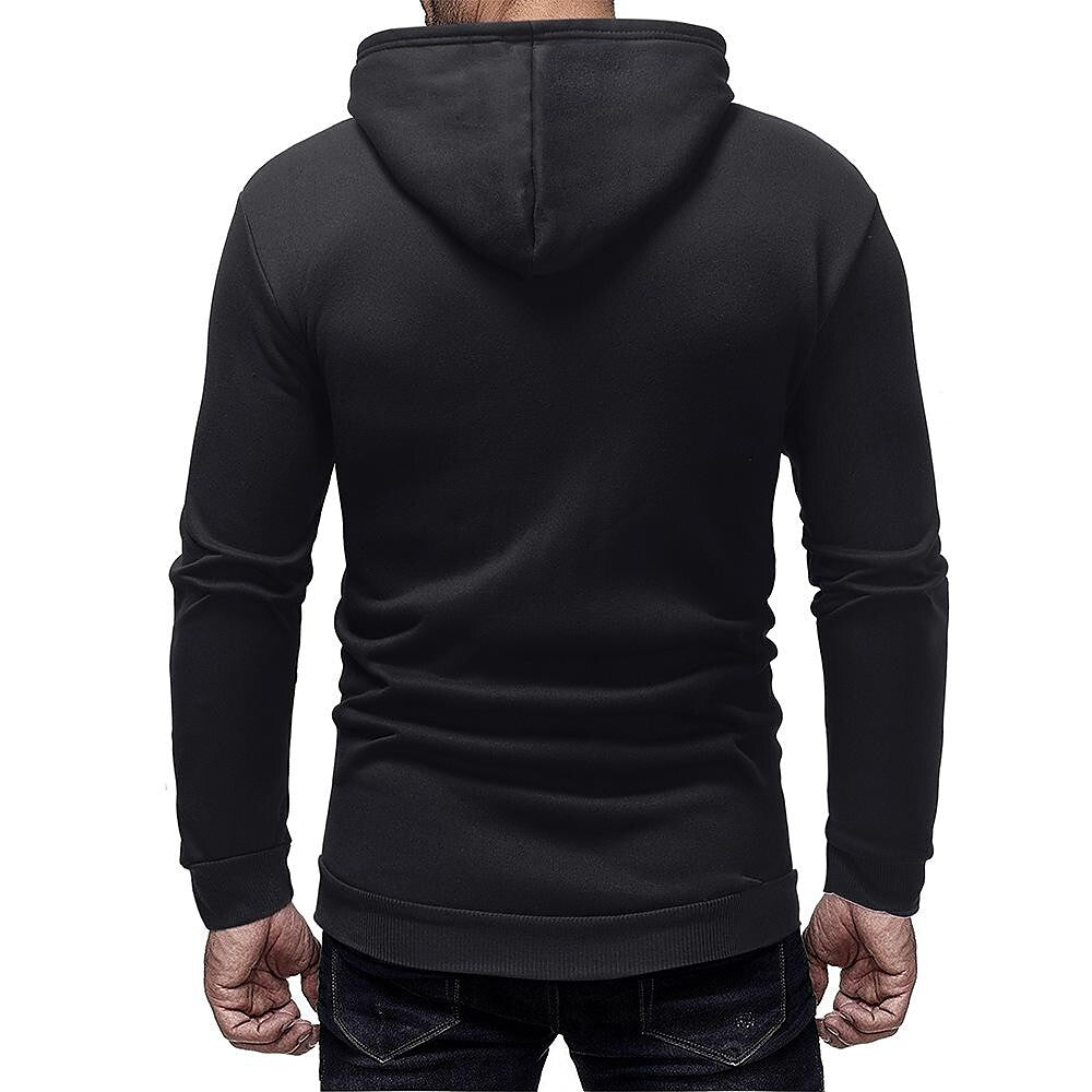 Herren Basic einfarbiger Kapuzenpullover