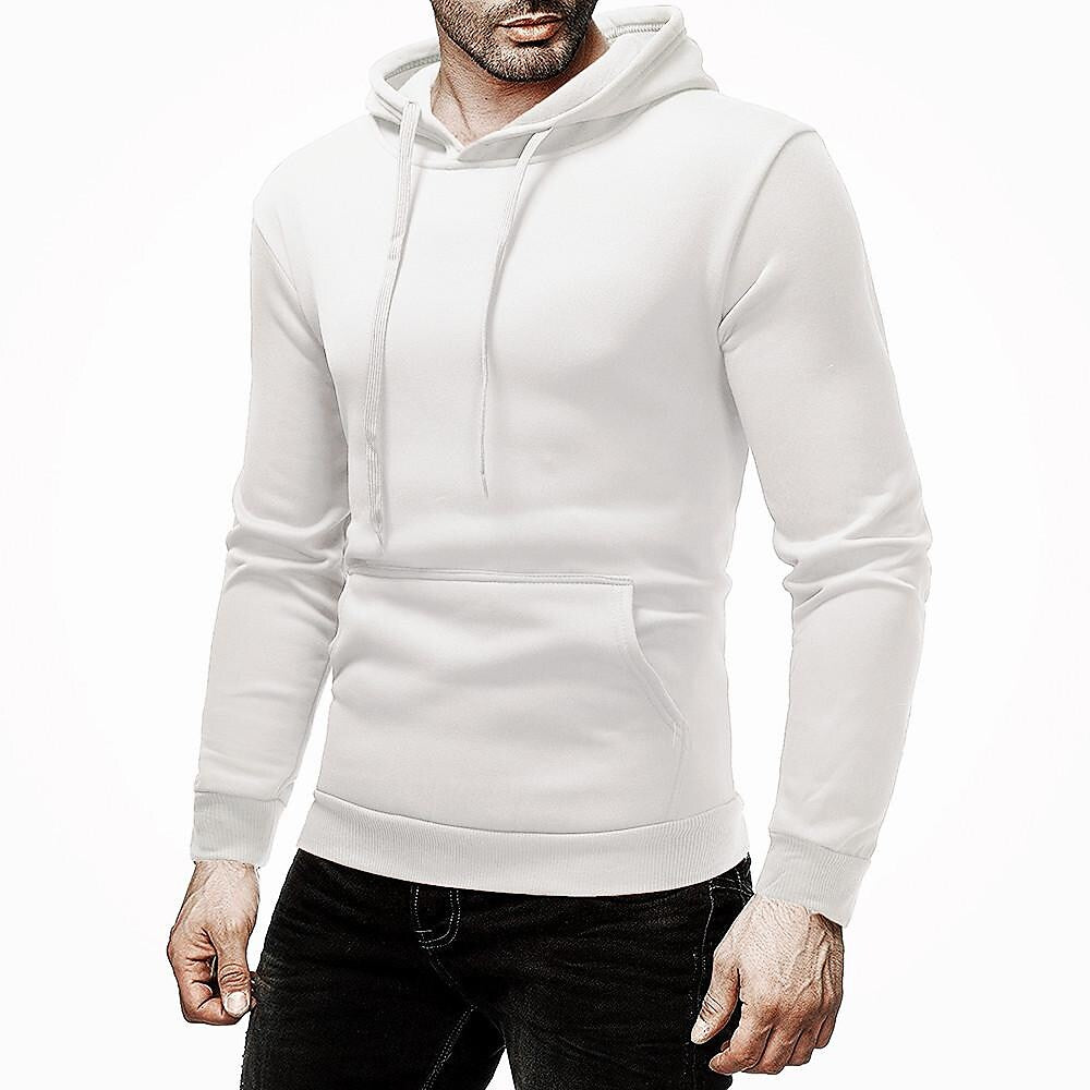Herren Basic einfarbiger Kapuzenpullover