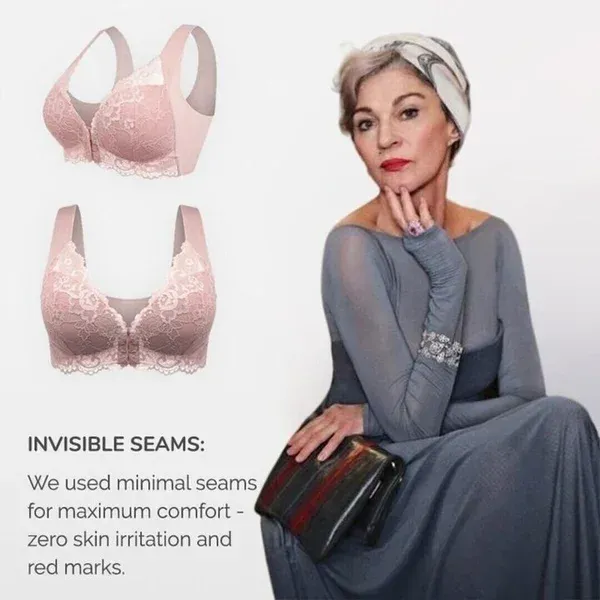 💕1 acheté = 1 gratuit💕 Soutien-gorge sans fil push-up confortable avec fermeture avant et maintien 5D