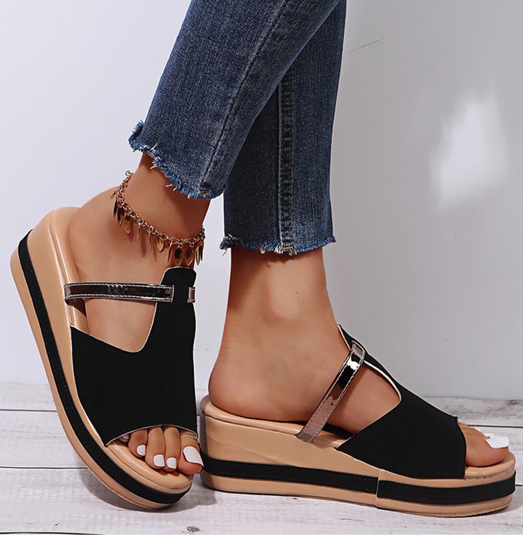🔥 Dernière journée de promotion -50 % - Sandales orthopédiques compensées en cuir pour femmes