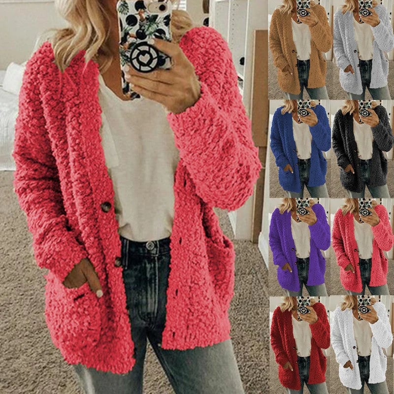 ✨Top-2 Sale Cardigan 2025✨Damen Herbst/Winter Große Größen Freizeit-Samt-Cardigan